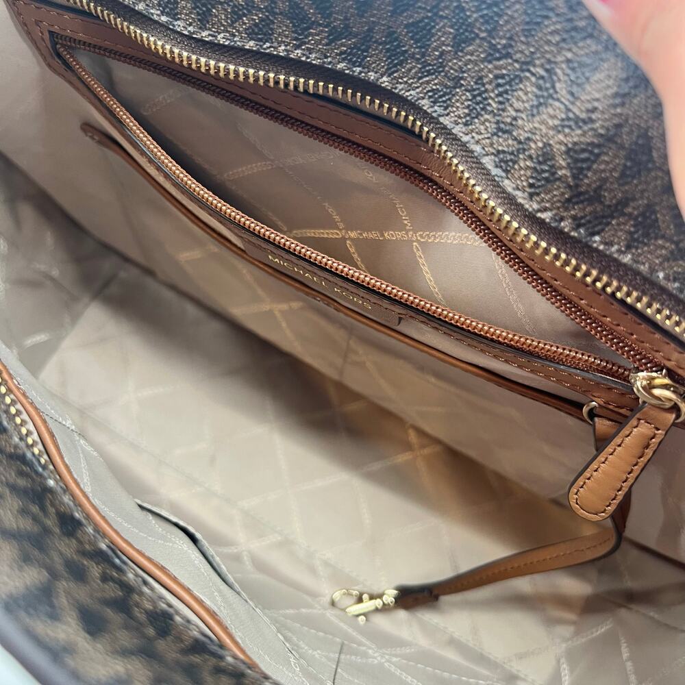 Michael Kors Sinclair Brown Multi Tote & matching Wallet limited edition pink - Picture 13 of 14